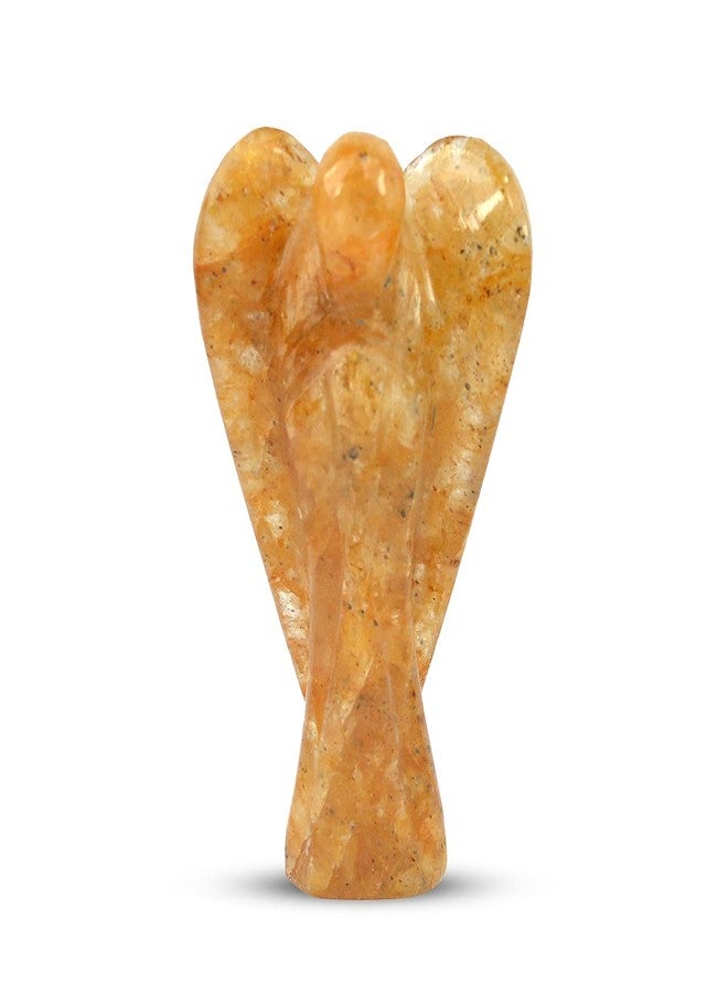 Crystu ملاك من حجر السترين الطبيعي، مقاس 5 سم (2 بوصة). تم شحنه بواسطة خبير ريكي كبير وخبير فاستو (اللون: أصفر). - Image 1